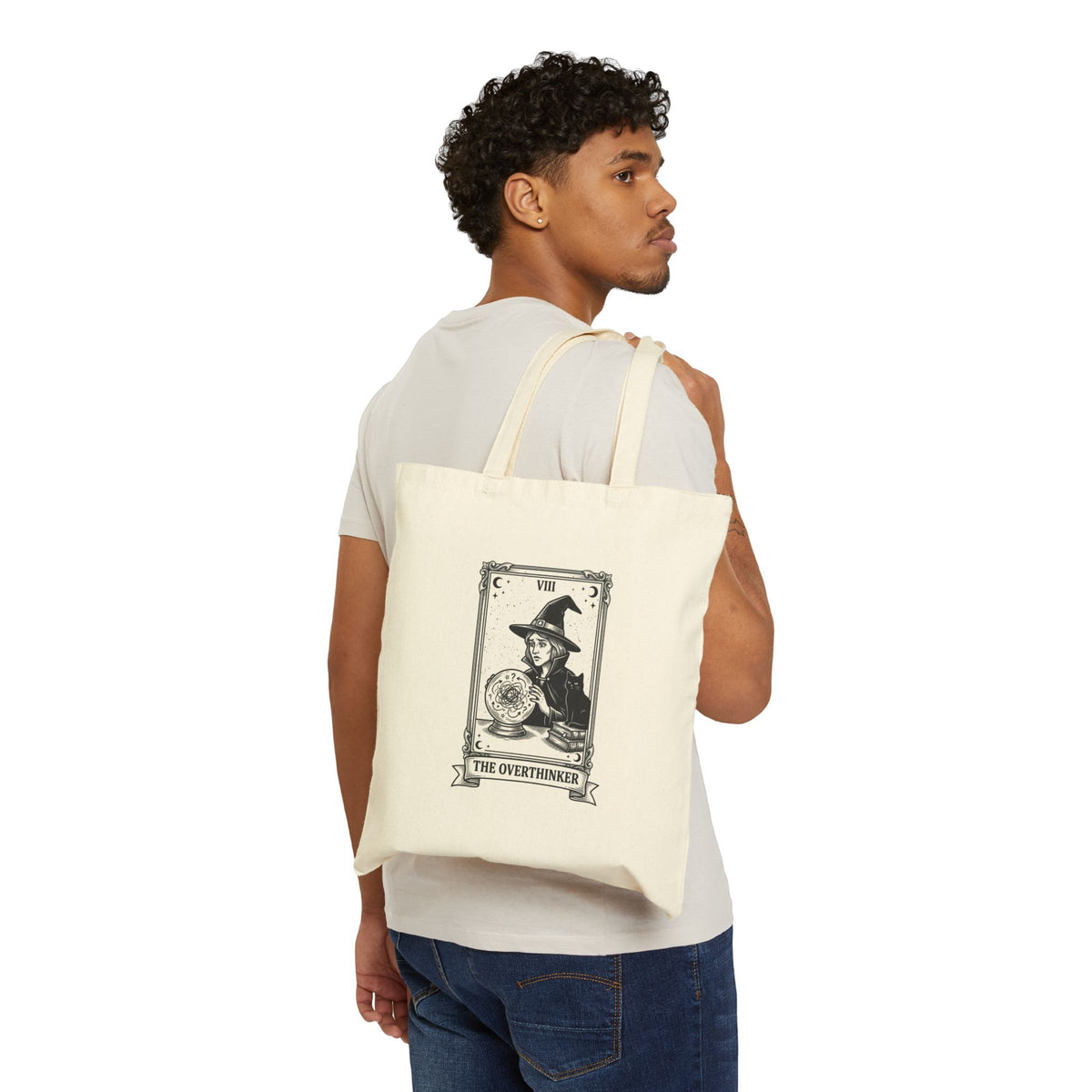 The Overthinker Witch Illustration Tote | Witchy Humor, Tarot Style
