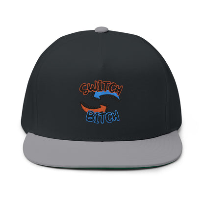Embroidered 'Switch Bitch' Flat Bill Cap – Bold Reversible Arrow Snapback Hat