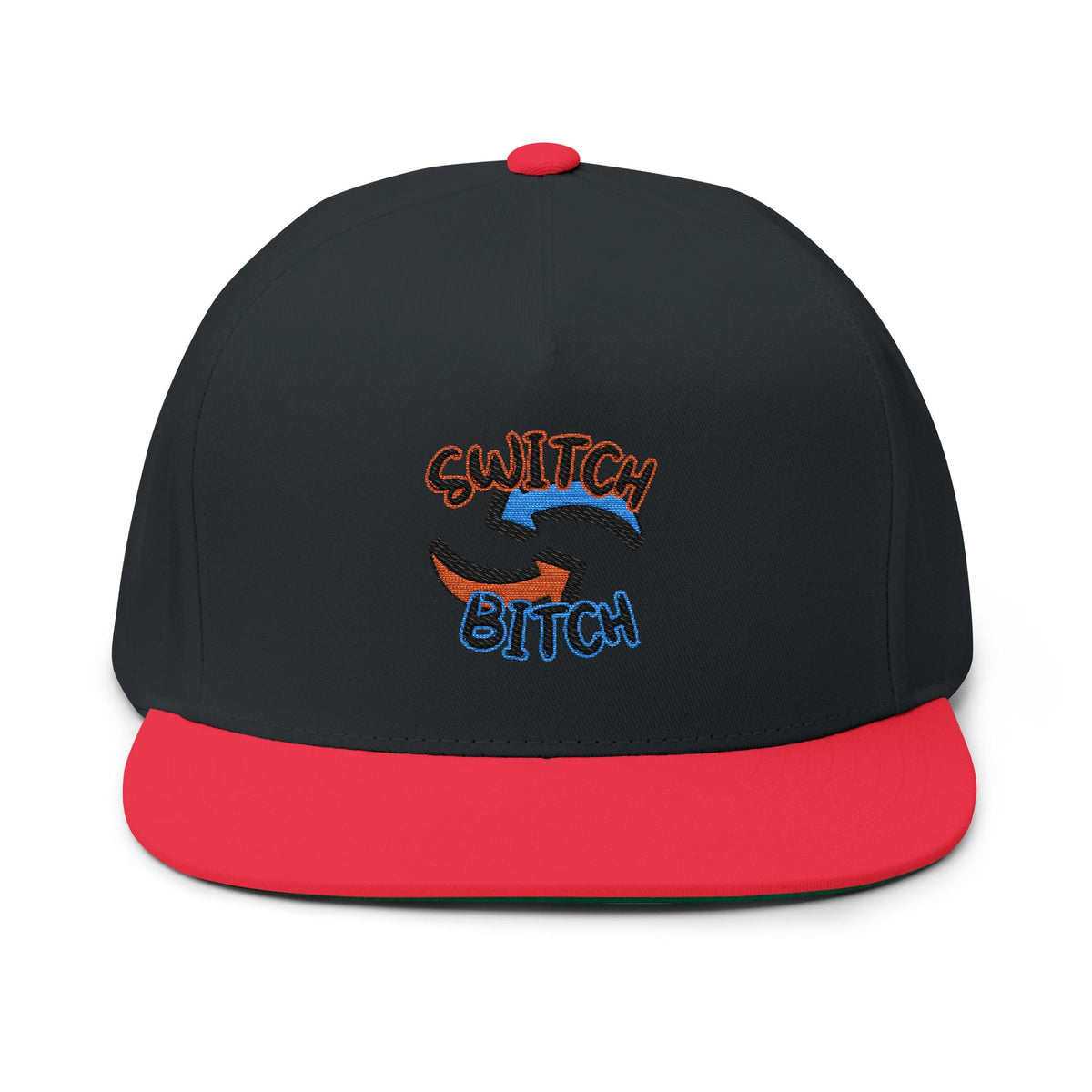 Embroidered 'Switch Bitch' Flat Bill Cap – Bold Reversible Arrow Snapback Hat