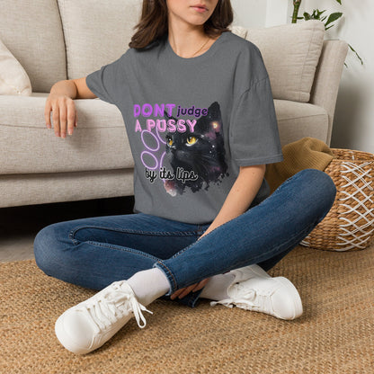 Don't Judge a Pussy Cat T-Shirt — Cute Black Cat Graphic Tee