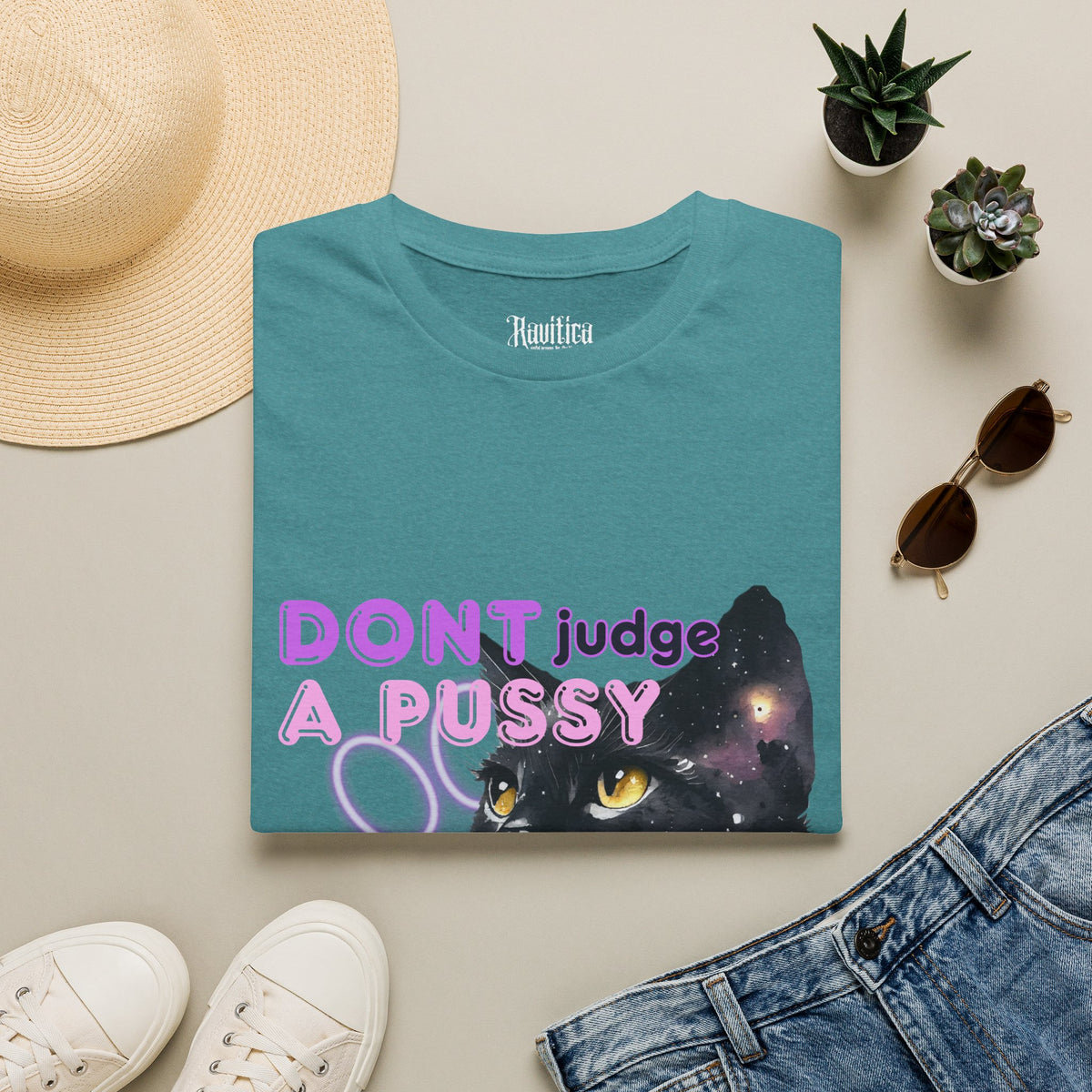 Don't Judge a Pussy Cat T-Shirt — Cute Black Cat Graphic Tee