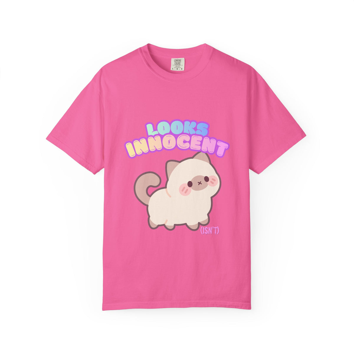 Looks Innocent Cute Cat T-Shirt — Kawaii Kitten Graphic Tee