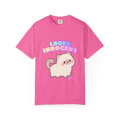 Looks Innocent Cute Cat T-Shirt — Kawaii Kitten Graphic Tee