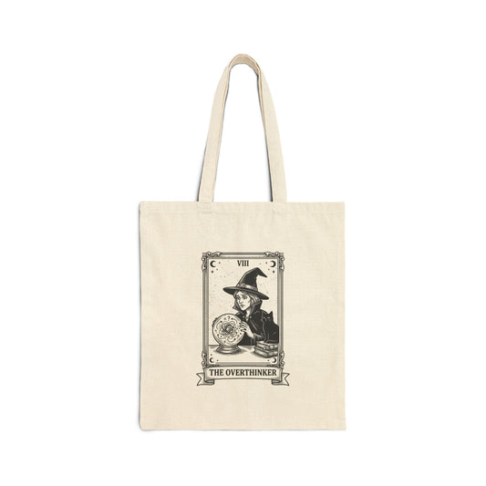 The Overthinker Witch Illustration Tote | Witchy Humor, Tarot Style