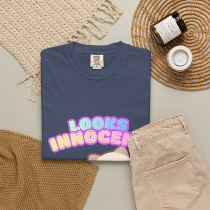 Looks Innocent Cute Cat T-Shirt — Kawaii Kitten Graphic Tee