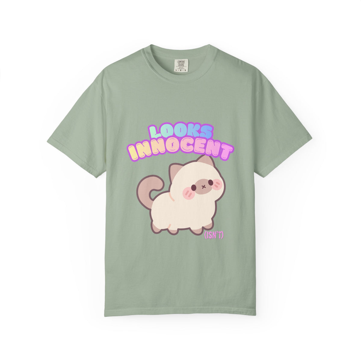 Looks Innocent Cute Cat T-Shirt — Kawaii Kitten Graphic Tee