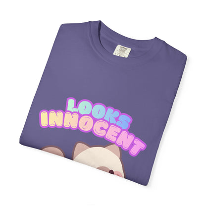Looks Innocent Cute Cat T-Shirt — Kawaii Kitten Graphic Tee