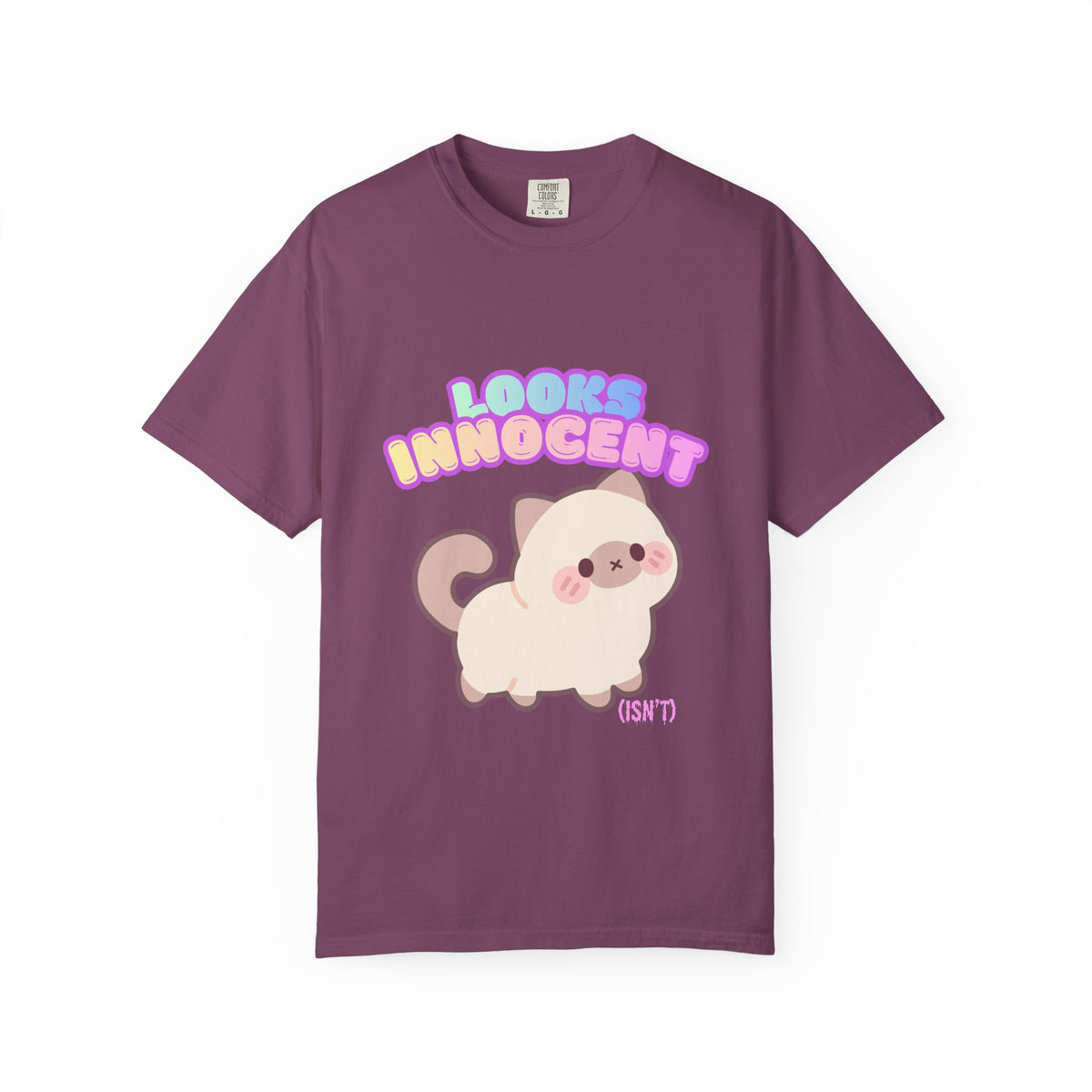 Looks Innocent Cute Cat T-Shirt — Kawaii Kitten Graphic Tee