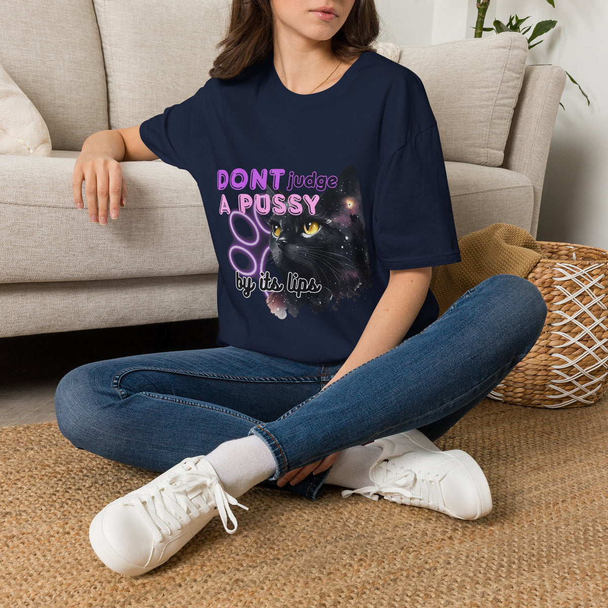 Don't Judge a Pussy Cat T-Shirt — Cute Black Cat Graphic Tee