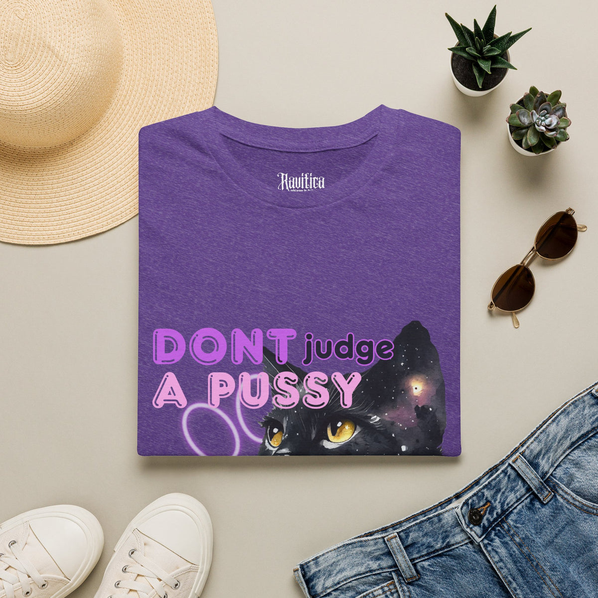 Don't Judge a Pussy Cat T-Shirt — Cute Black Cat Graphic Tee