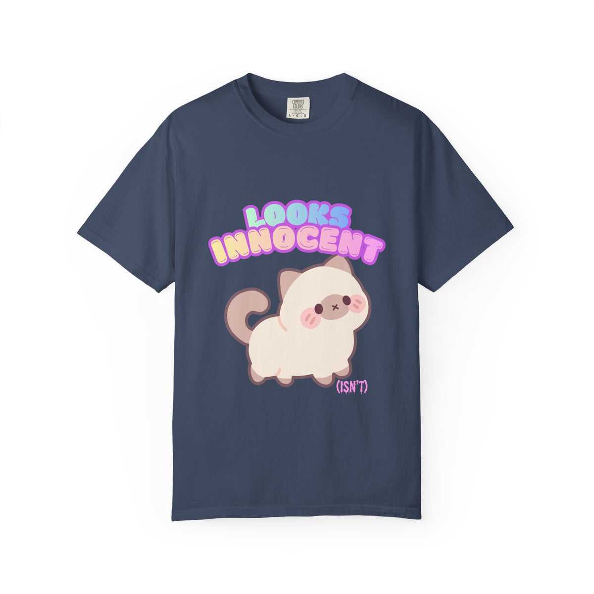 Looks Innocent Cute Cat T-Shirt — Kawaii Kitten Graphic Tee
