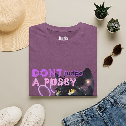 Don't Judge a Pussy Cat T-Shirt — Cute Black Cat Graphic Tee